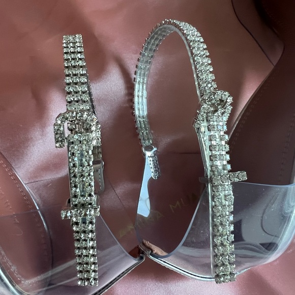 Amina Muaddi Ursina Crystal Strap Clear Pump in Pvc Transparent 37.5 FIRM PRICE - Picture 4 of 12